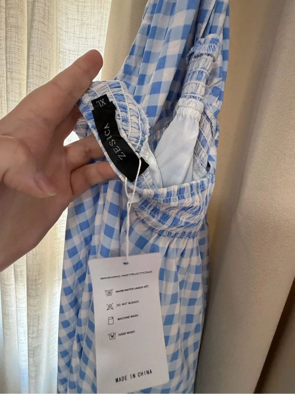 NWT | Zesica Gingham Halter Maxi Dress XL | Cottagecore